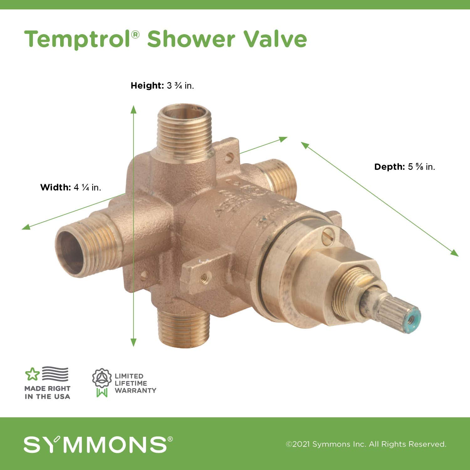 Symmons 262BODY Temptrol Brass Pressure-Balancing Tub and Shower